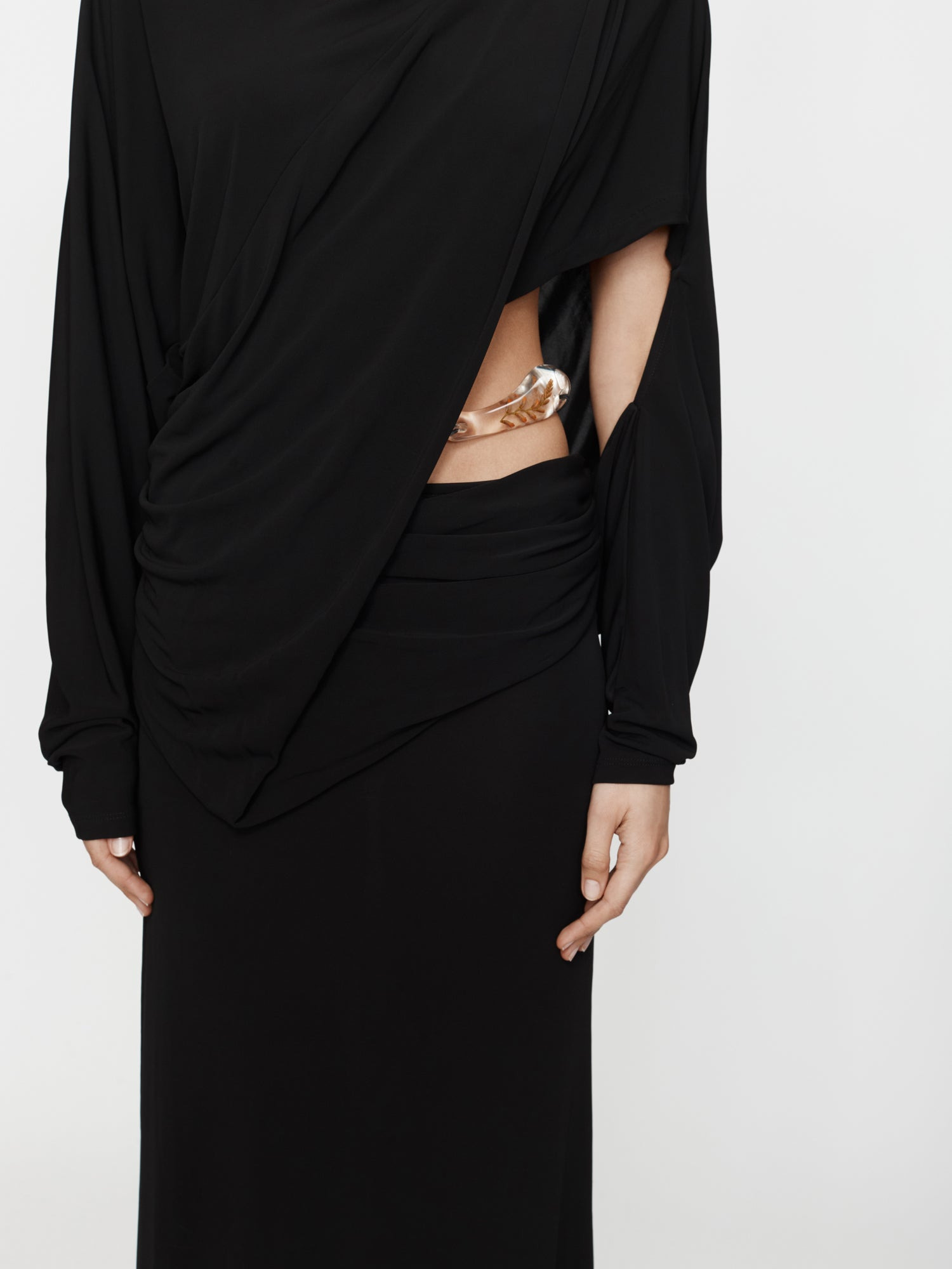 Encased Nature Resin Draped Jersey Dress - 3