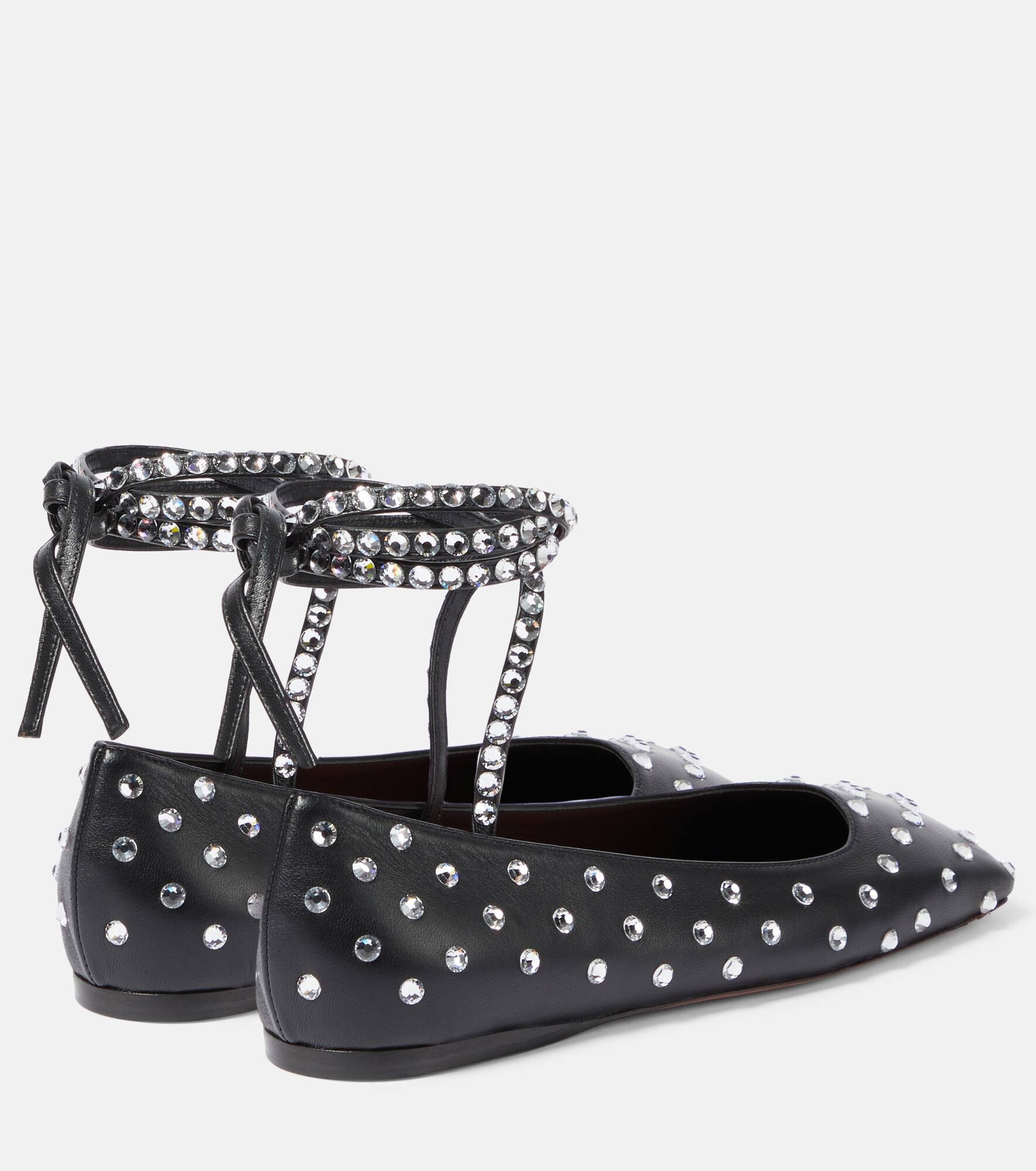 Ane embellished leather ballet flats - 3