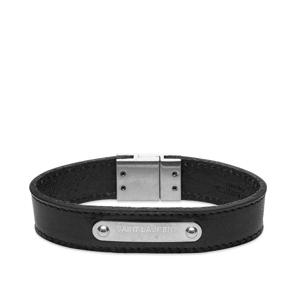 Saint Laurent Leather ID Tag Bracelet - 1