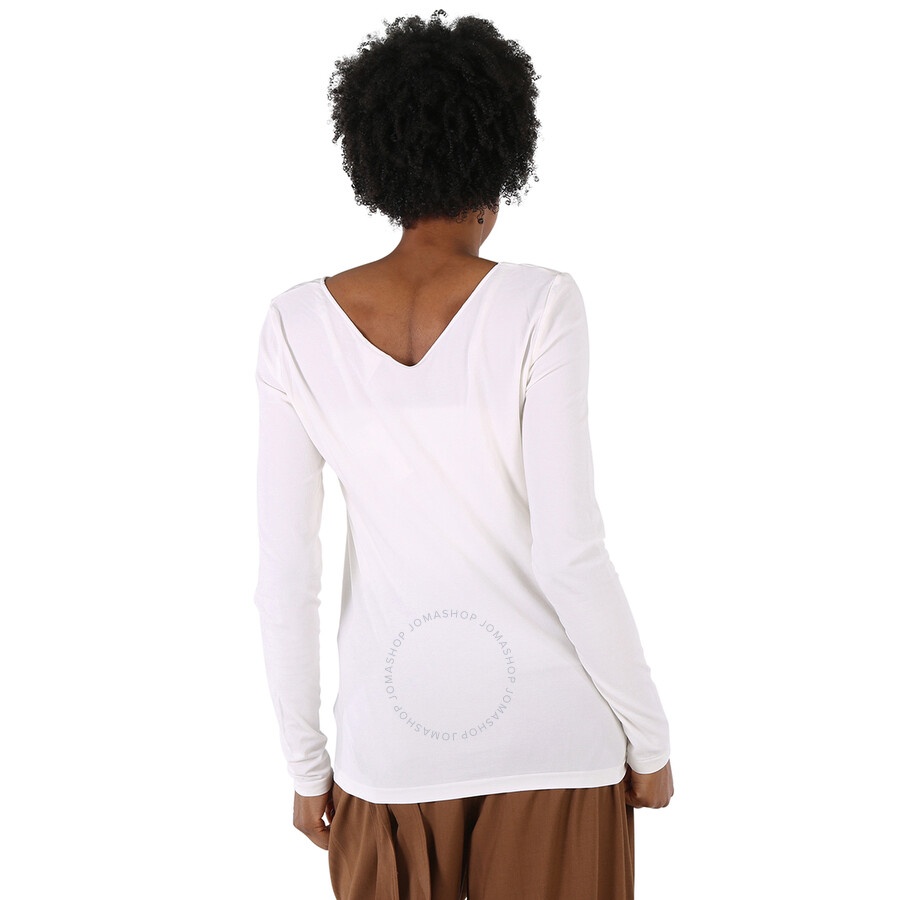 Wolford Ladies White Viscose V-neck Pullover - 3