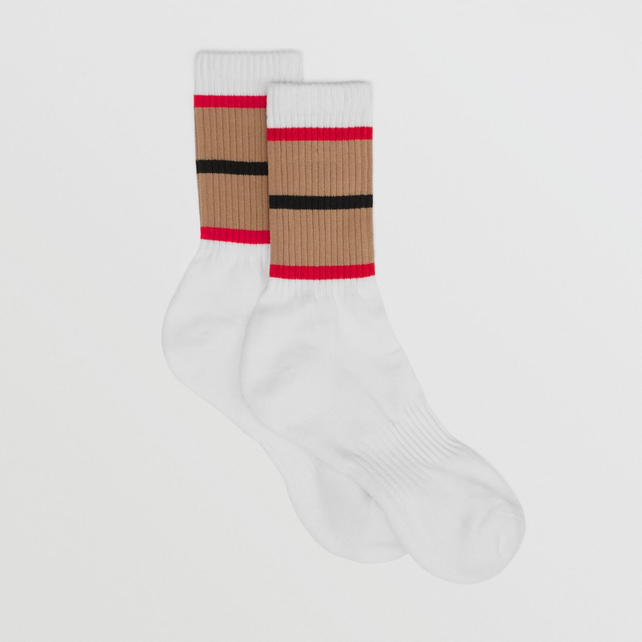 Stripe Detail Stretch Cotton Blend Socks - 5