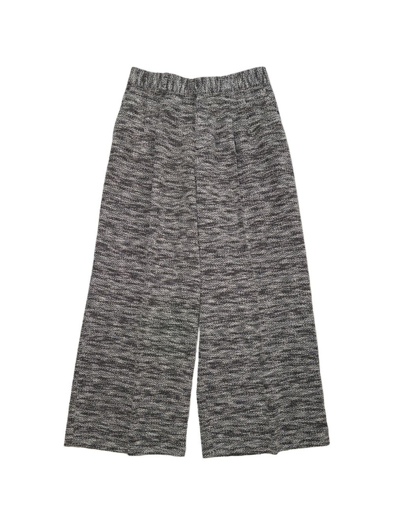 marl-effect wide-leg trousers 1