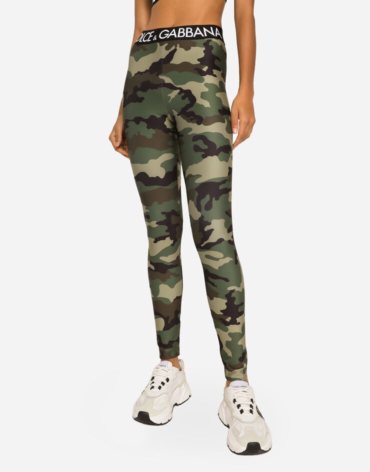 Camouflage-print jersey leggings - 4