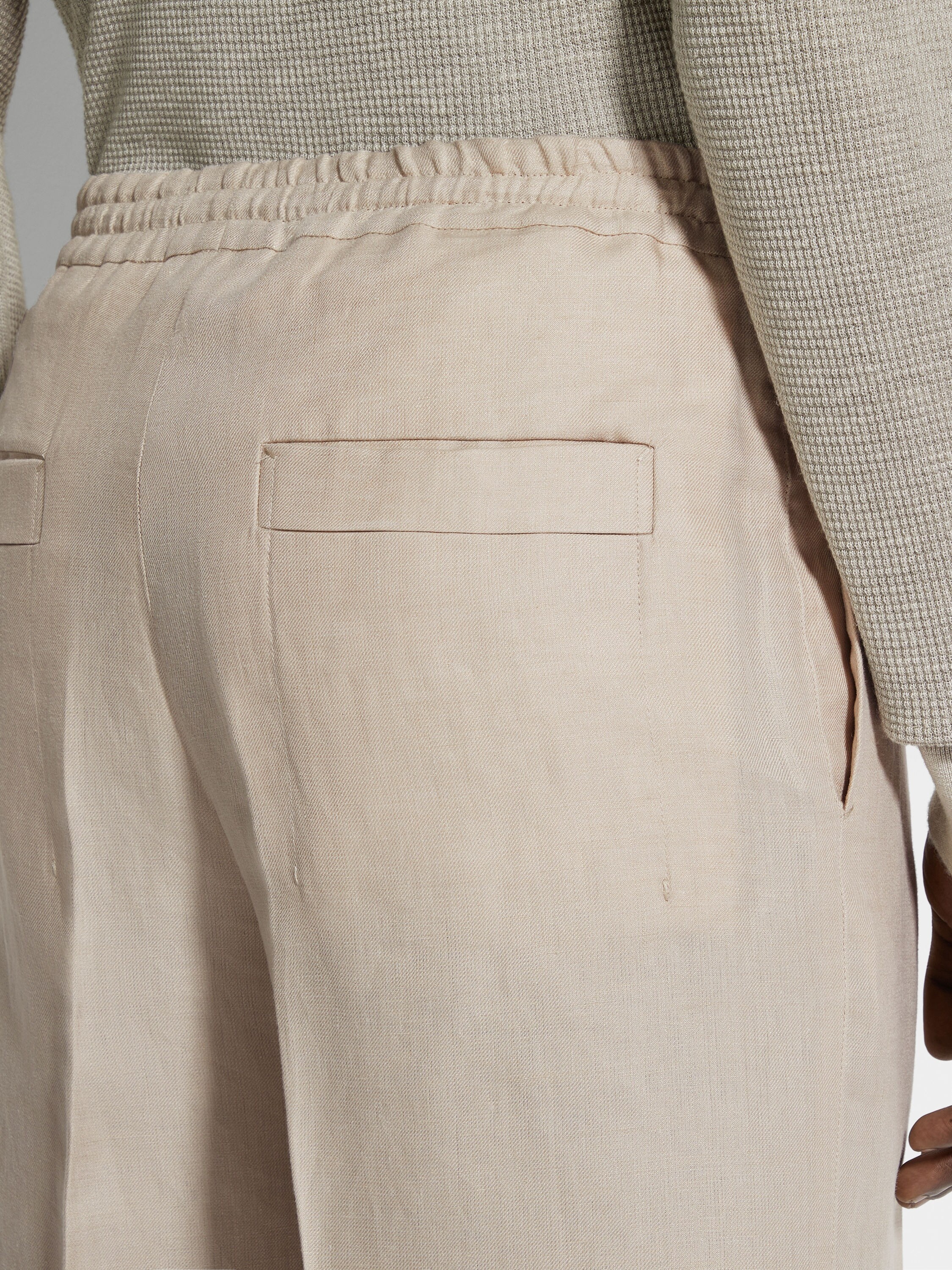 LIGHT BEIGE OASI LINO SHORTS - 2