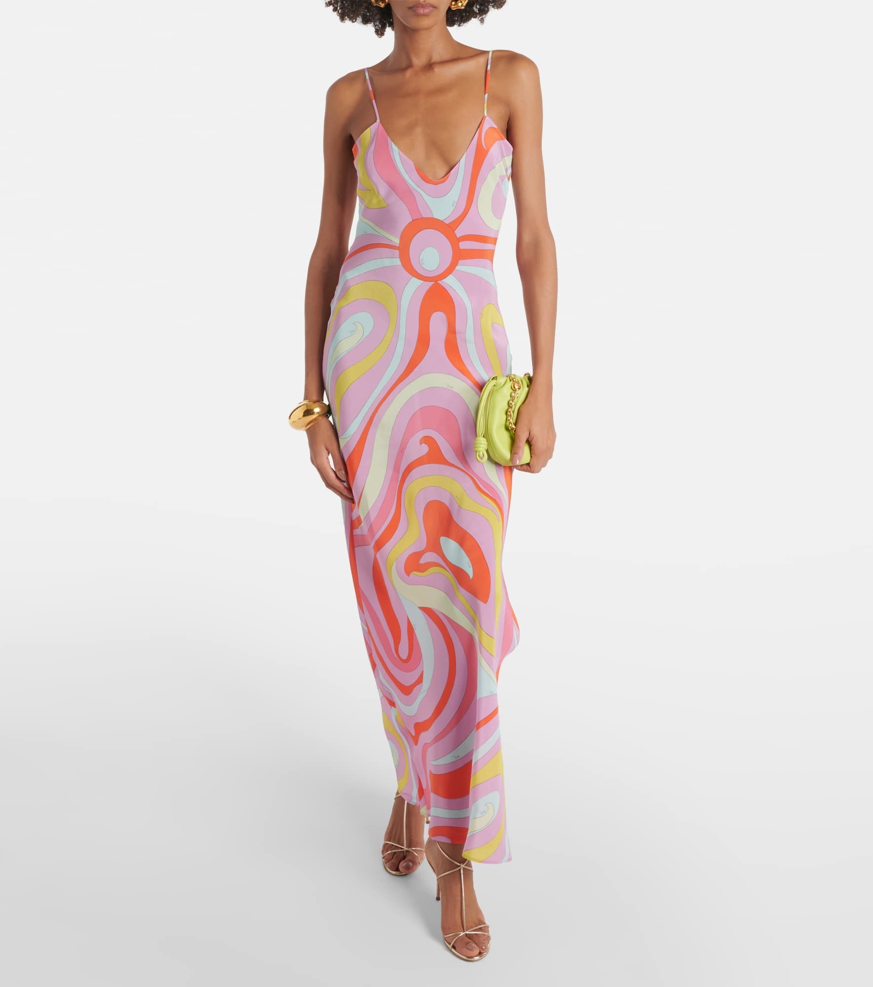 Printed silk slip dress - 2