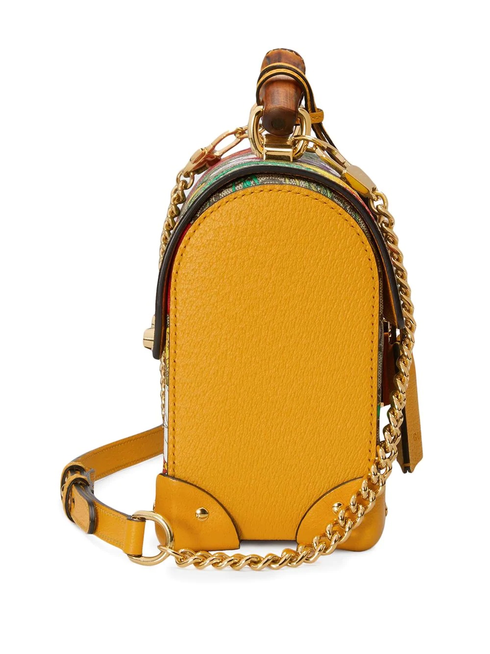 padlock detail Flora pattern shoulder bag - 7