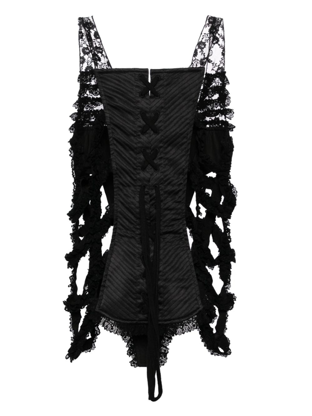 lace embroidery sleeveless blouse - 2
