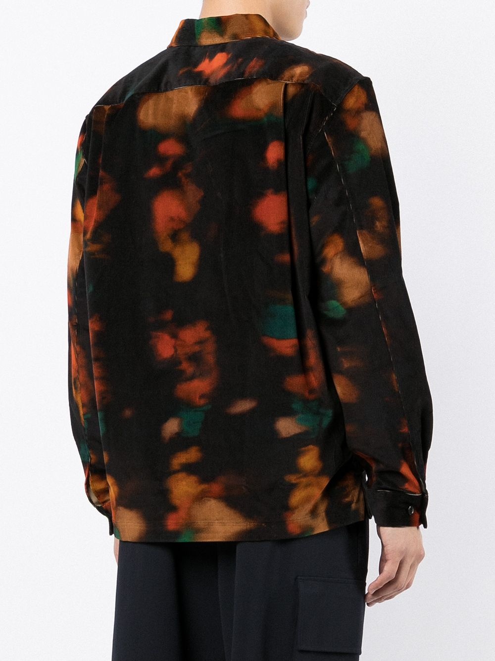 tie-dye print corduroy shirt - 4