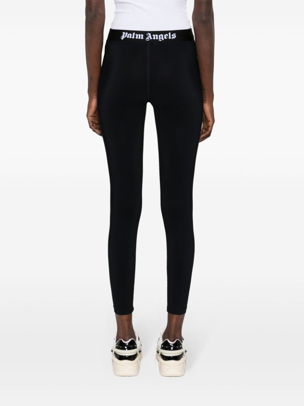 logo-waistband cropped leggings - 4