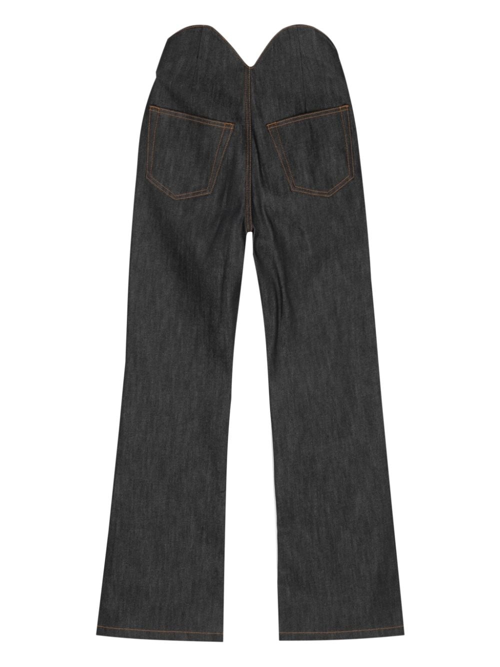 uneven thigh-rise wide-leg jeans - 2