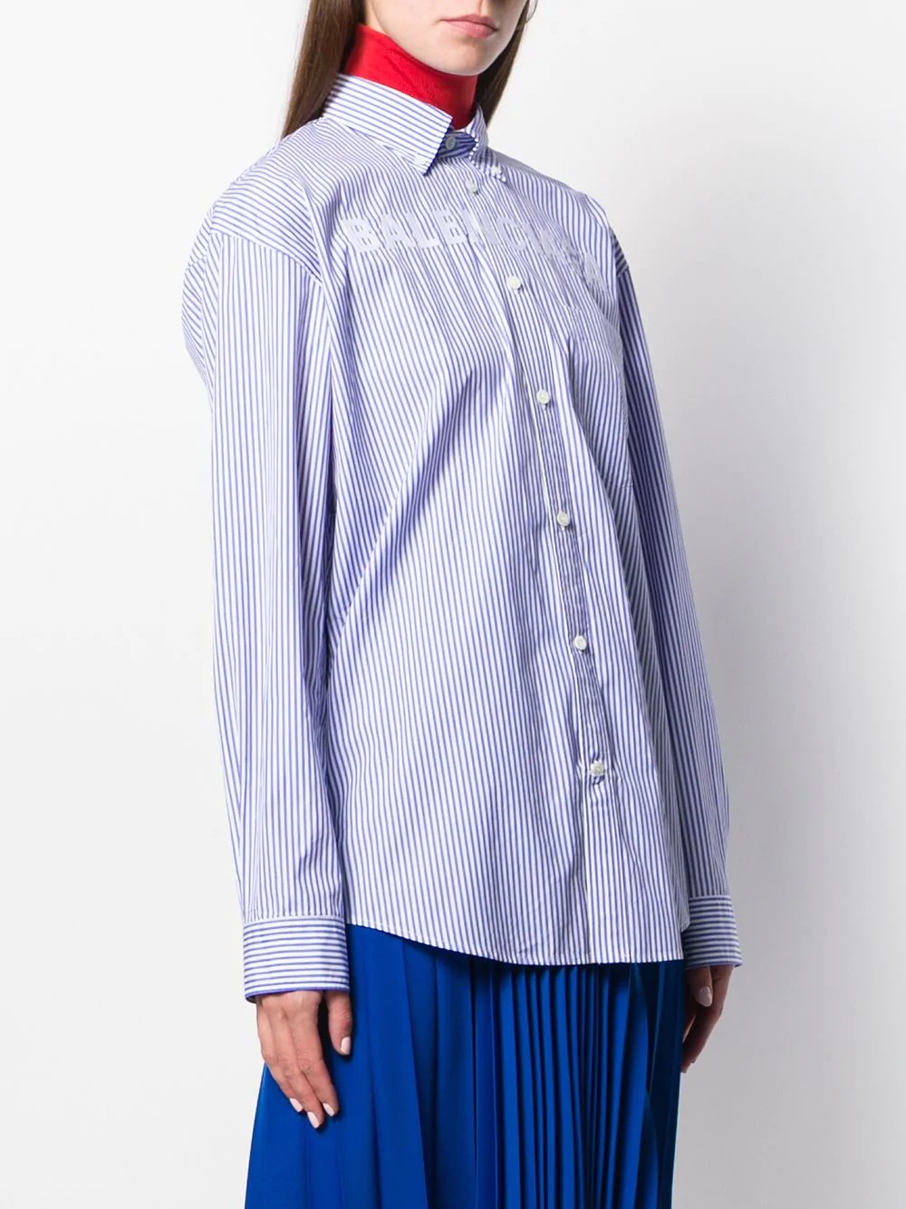 logo detail striped shirt - 3