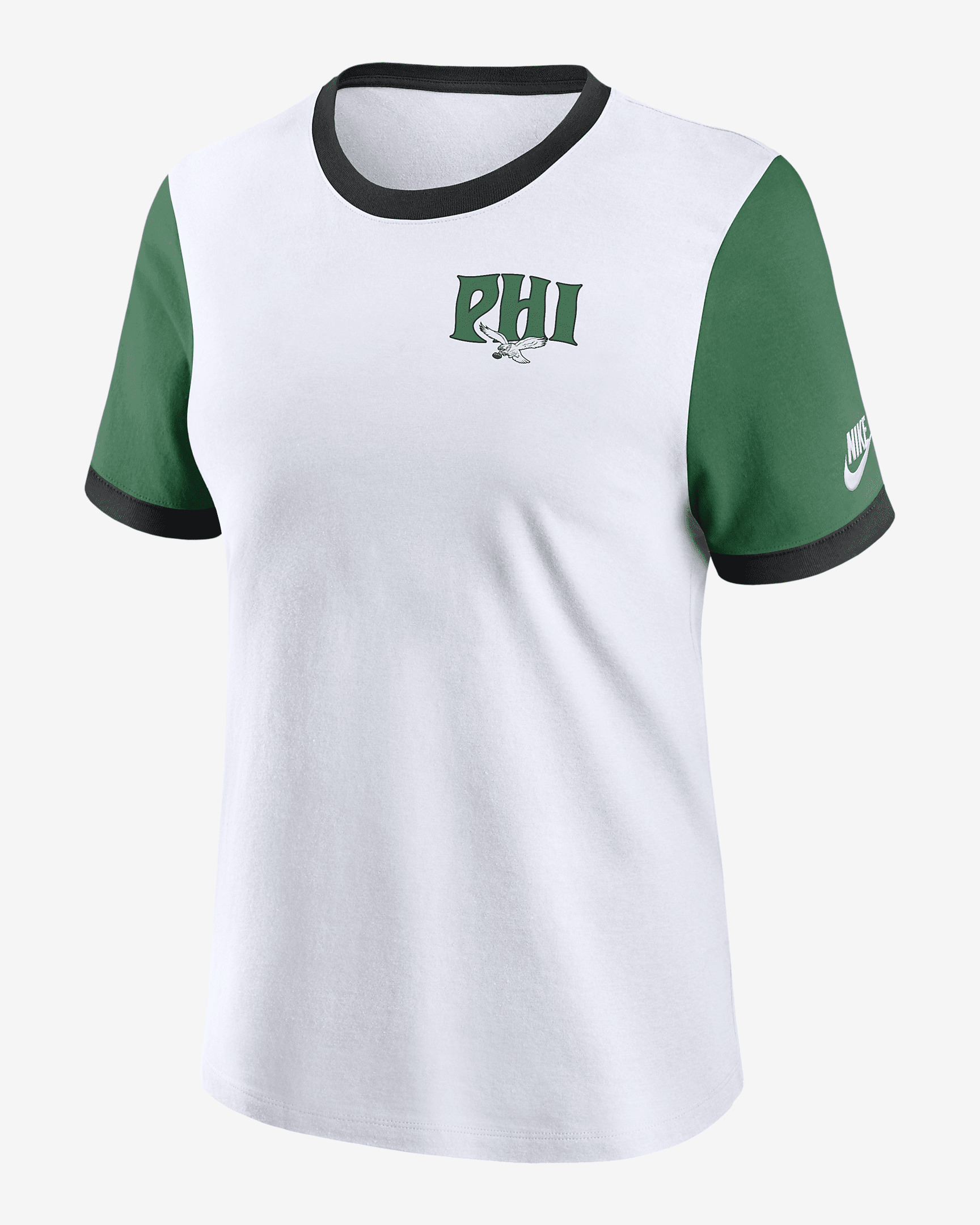 Philadelphia Eagles Rewind Women's Nike NFL Ringer T-Shirt - 1