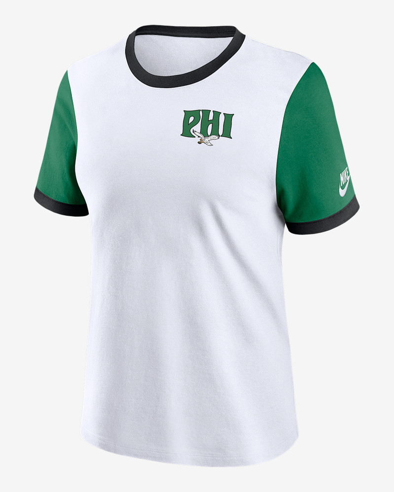 Philadelphia Eagles Rewind Women's Nike NFL Ringer T-Shirt 1