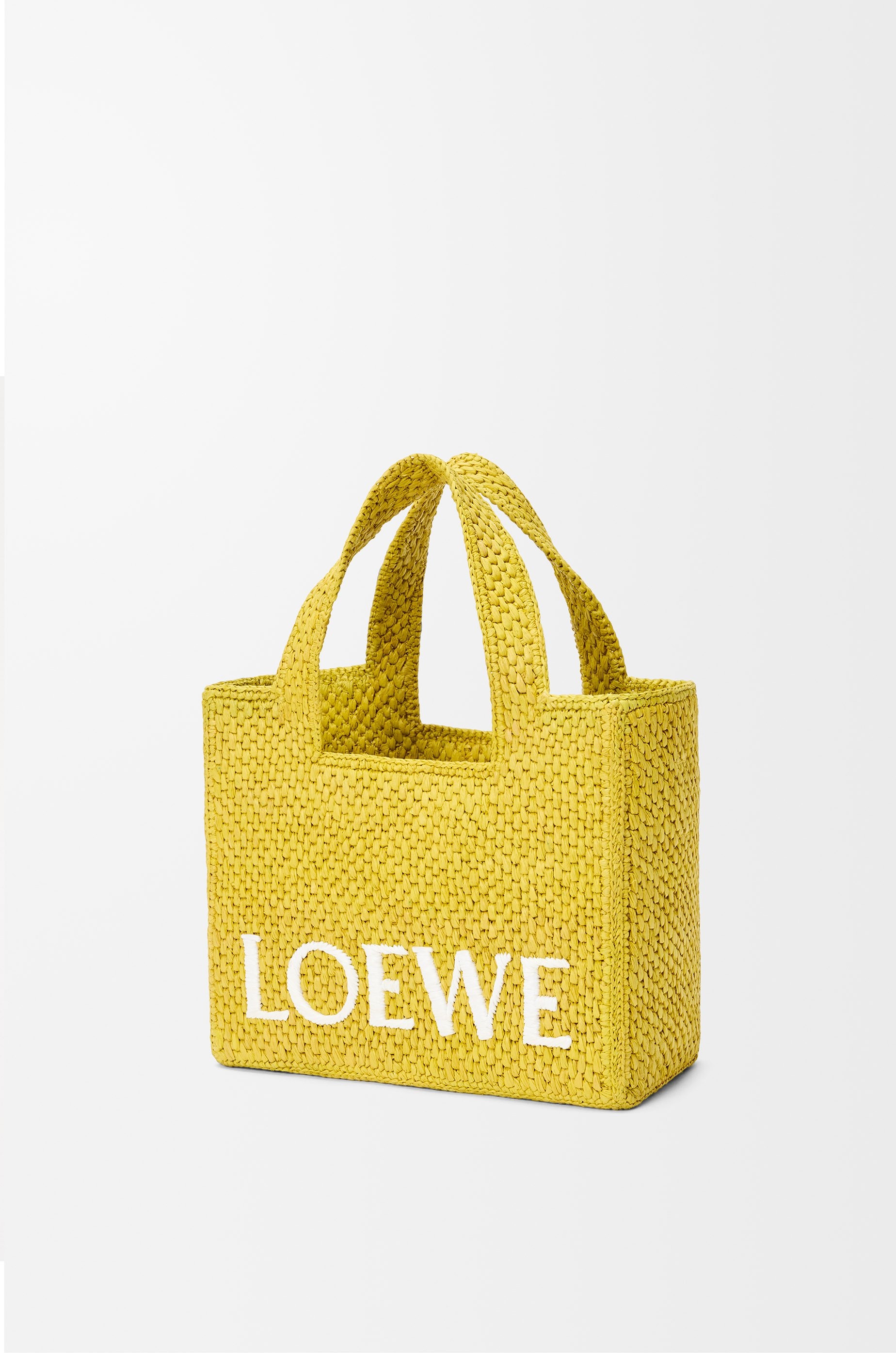 Small LOEWE Font tote in raffia - 2