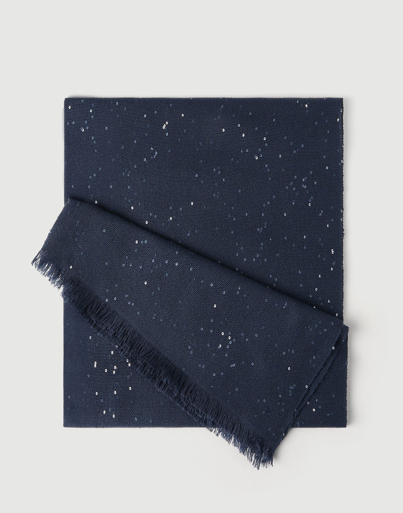 Brunello Cucinelli Cashmere and silk Diamond yarn scarf outlook