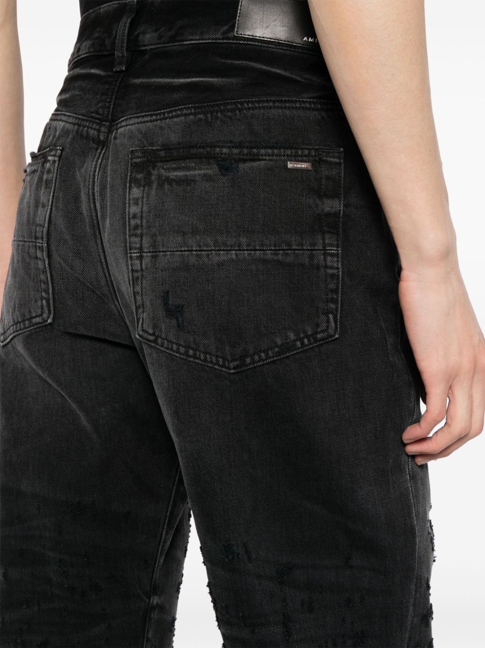 distressed straight-leg jeans - 5
