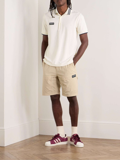 adidas Originals Striped Logo-Appliquéd Jersey Polo Shirt outlook