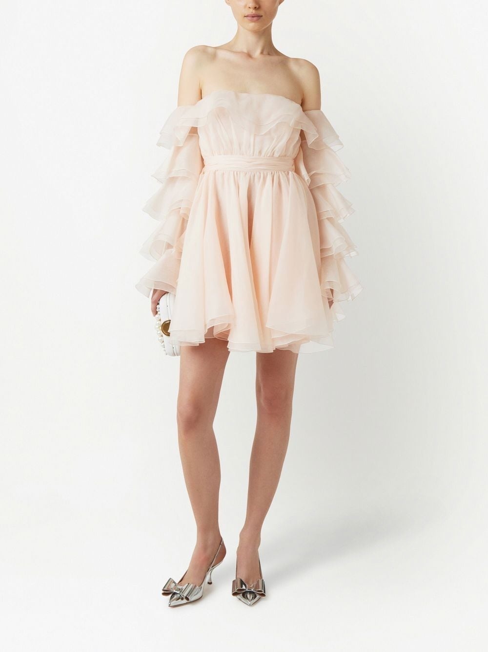 off-shoulder ruffled minidress - 2