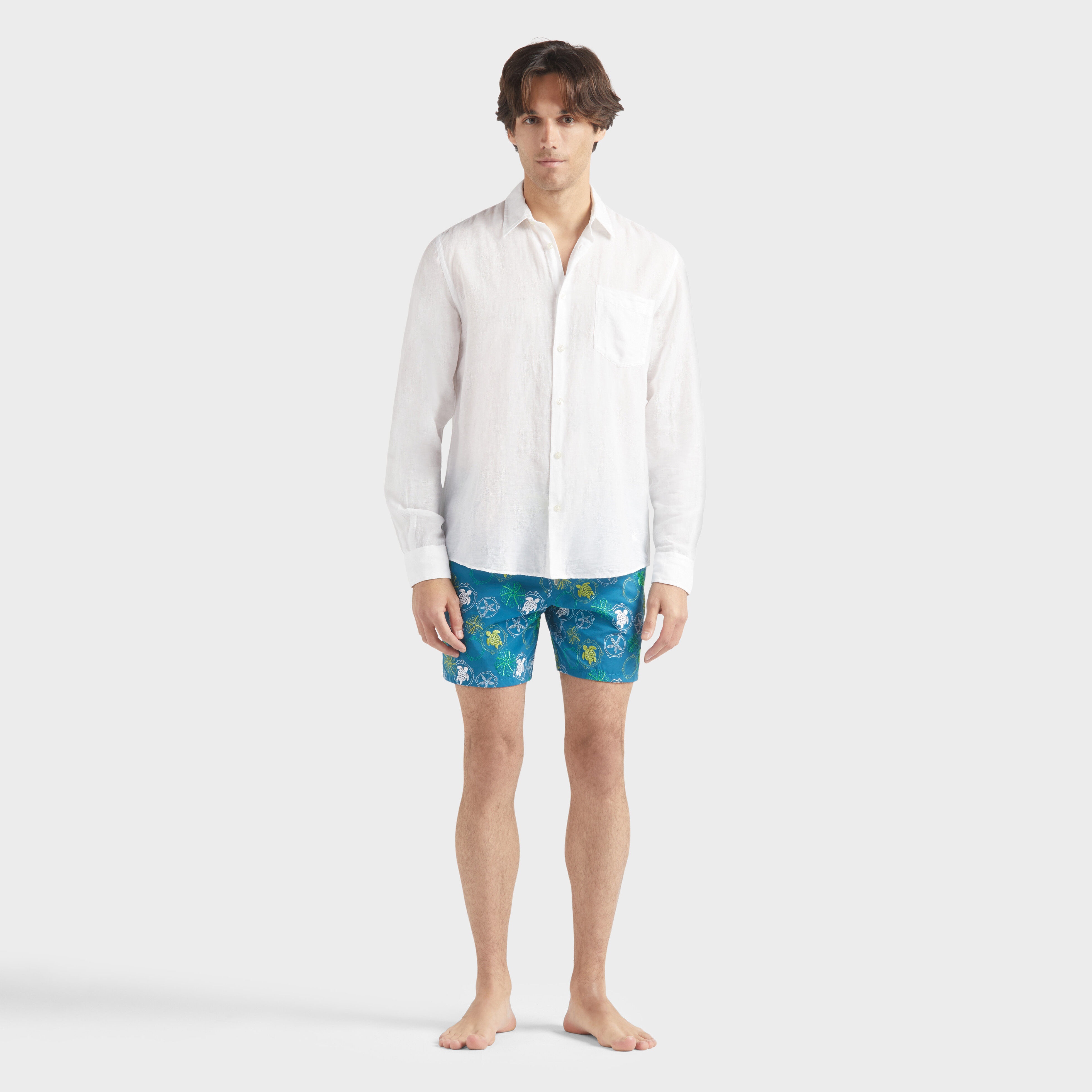 Men Linen and Cotton Shirt Solid - 3