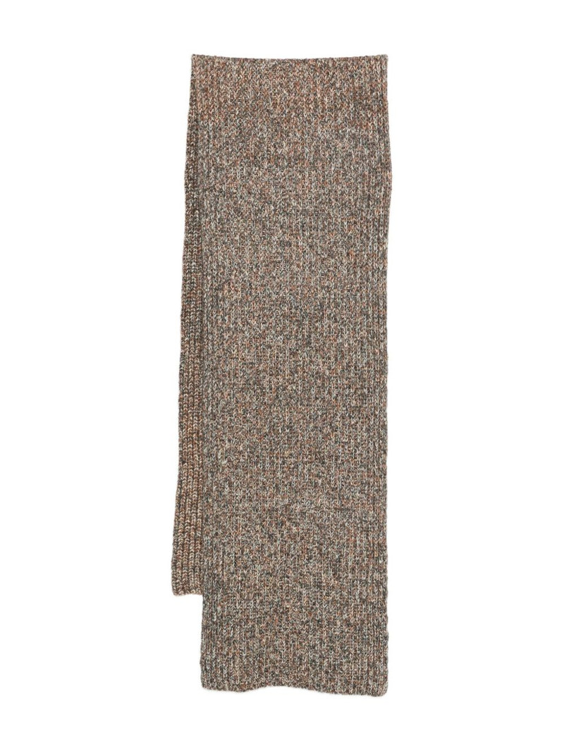 mélange-effect ribbed scarf 1