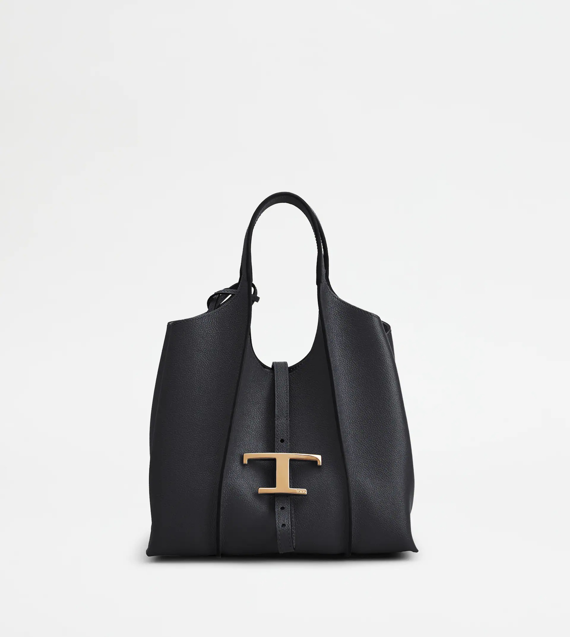 T TIMELESS SHOPPING BAG IN LEATHER MINI - BLACK - 1