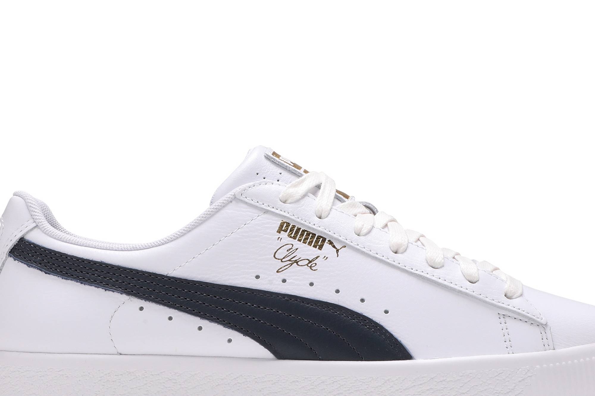 Clyde Core Leather Foil 'White Navy' - 2