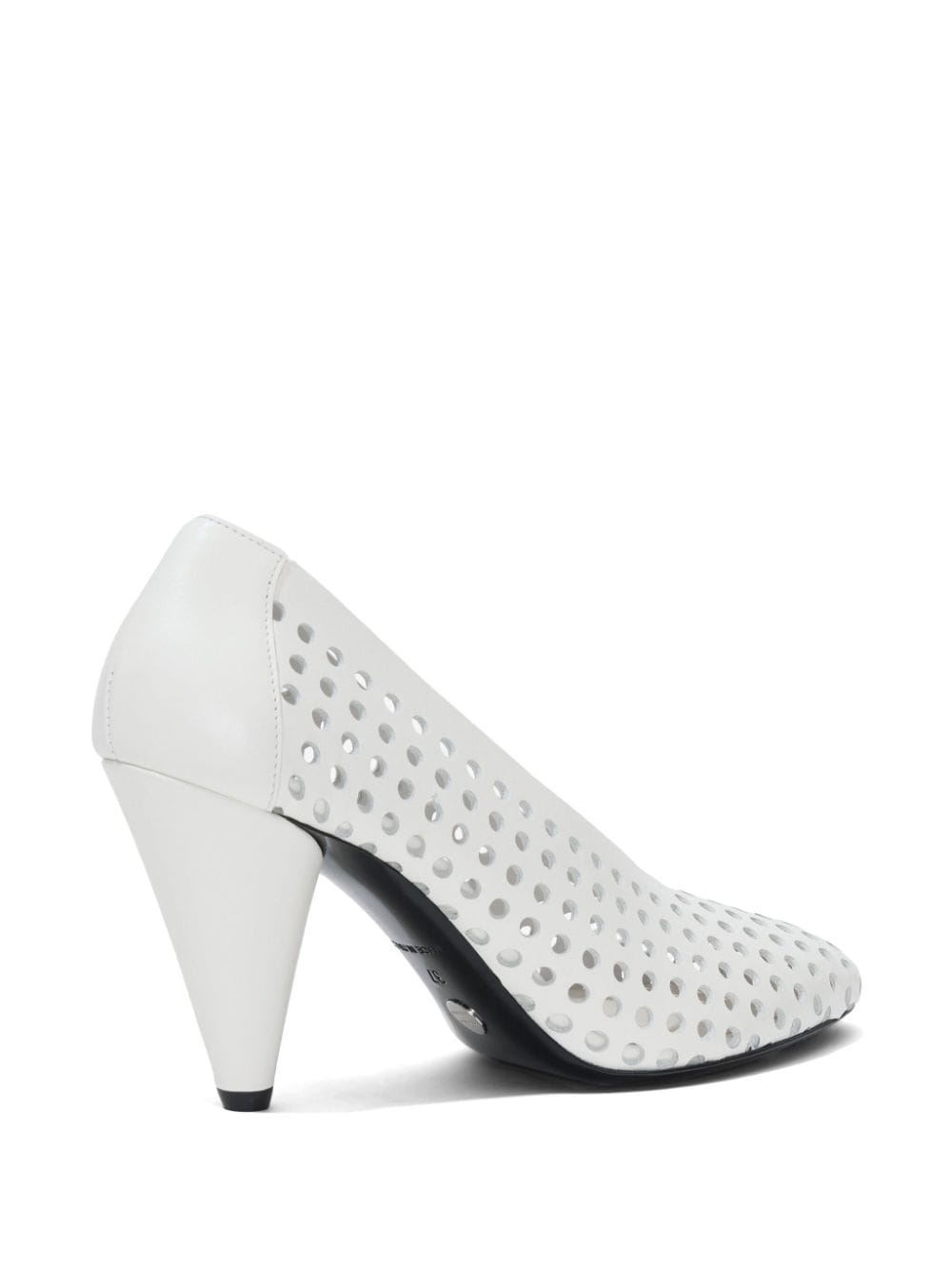 85mm perforated leather pumps - 3