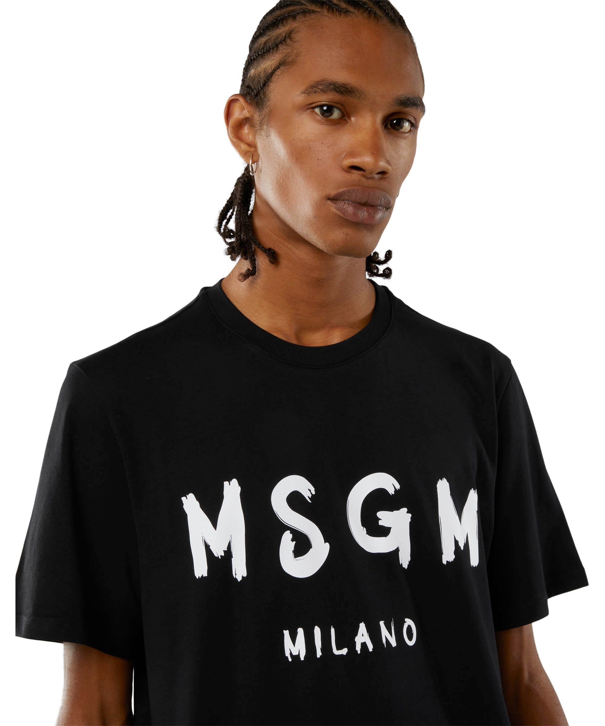 Cotton T-shirt with brushed logo - 5