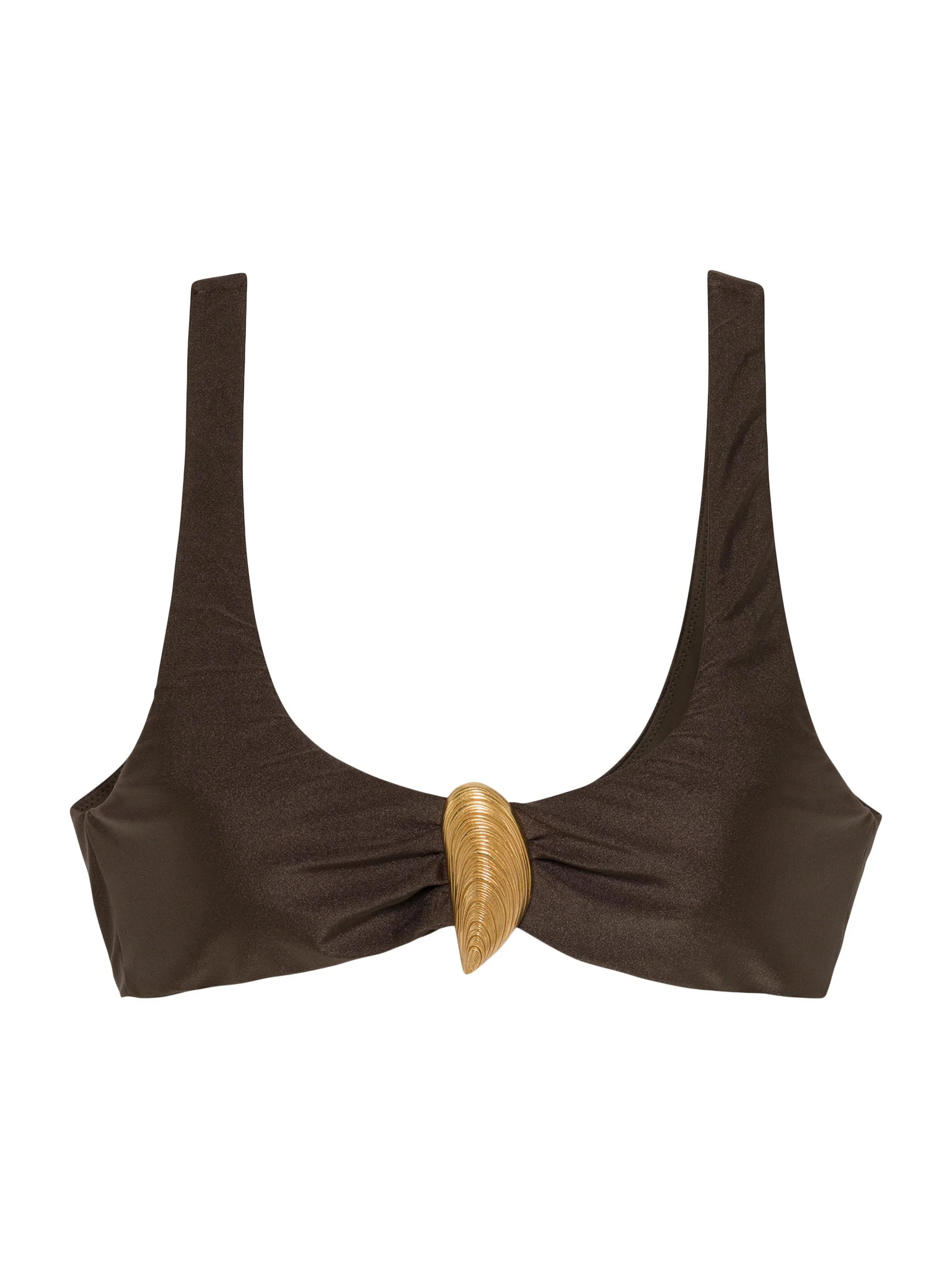 Women's Veyra Shell Bikini Top - Chocolate - 1
