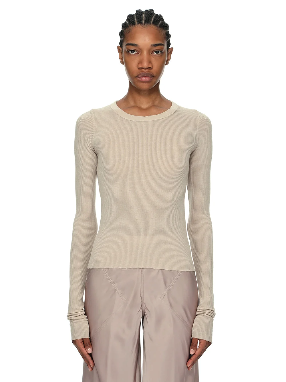 CROPPED RIB LS T - 1