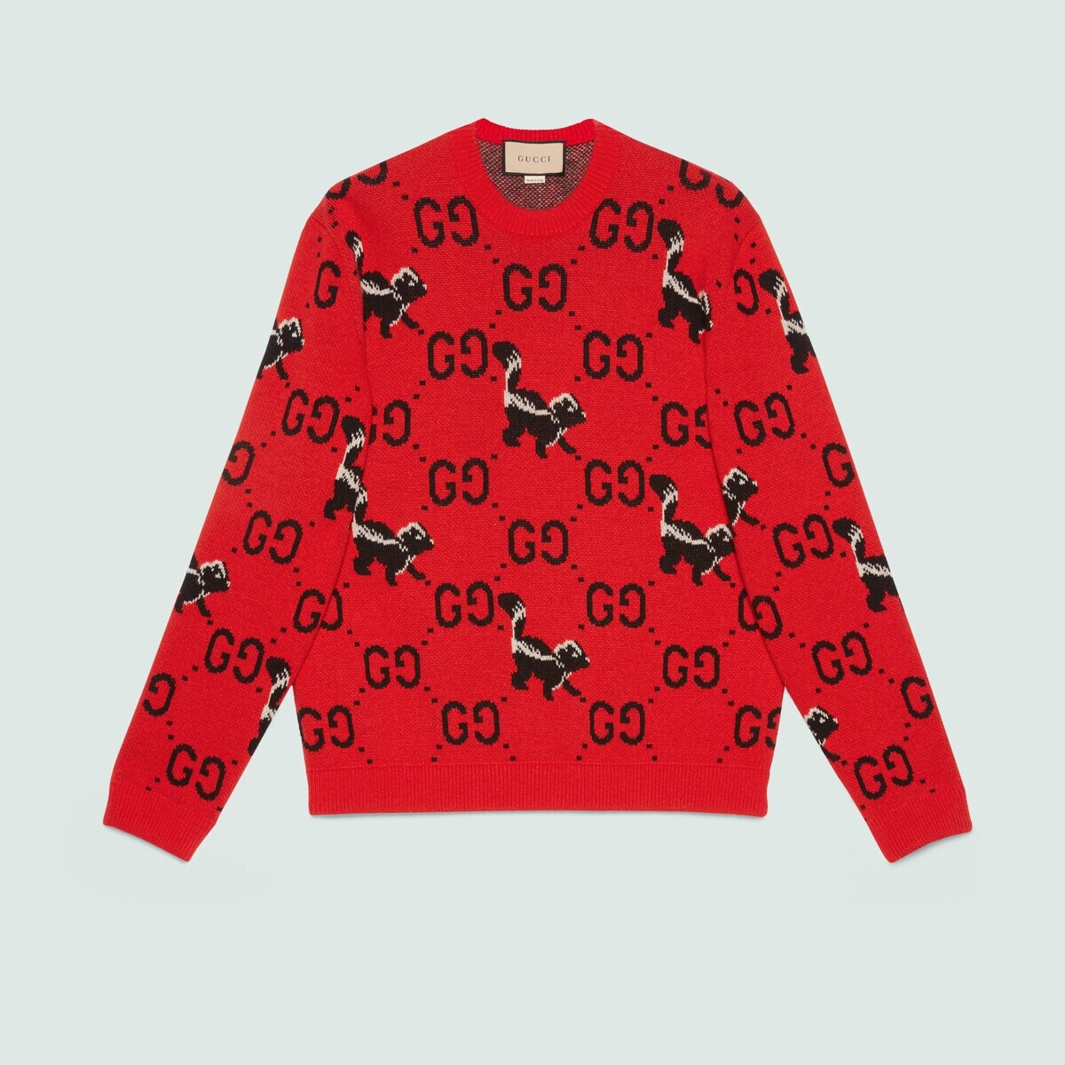 スウェット・トレーナー GUCCI Wool knit sweater GUCCI GG and skunk wool knit sweater | REVERSIBLE