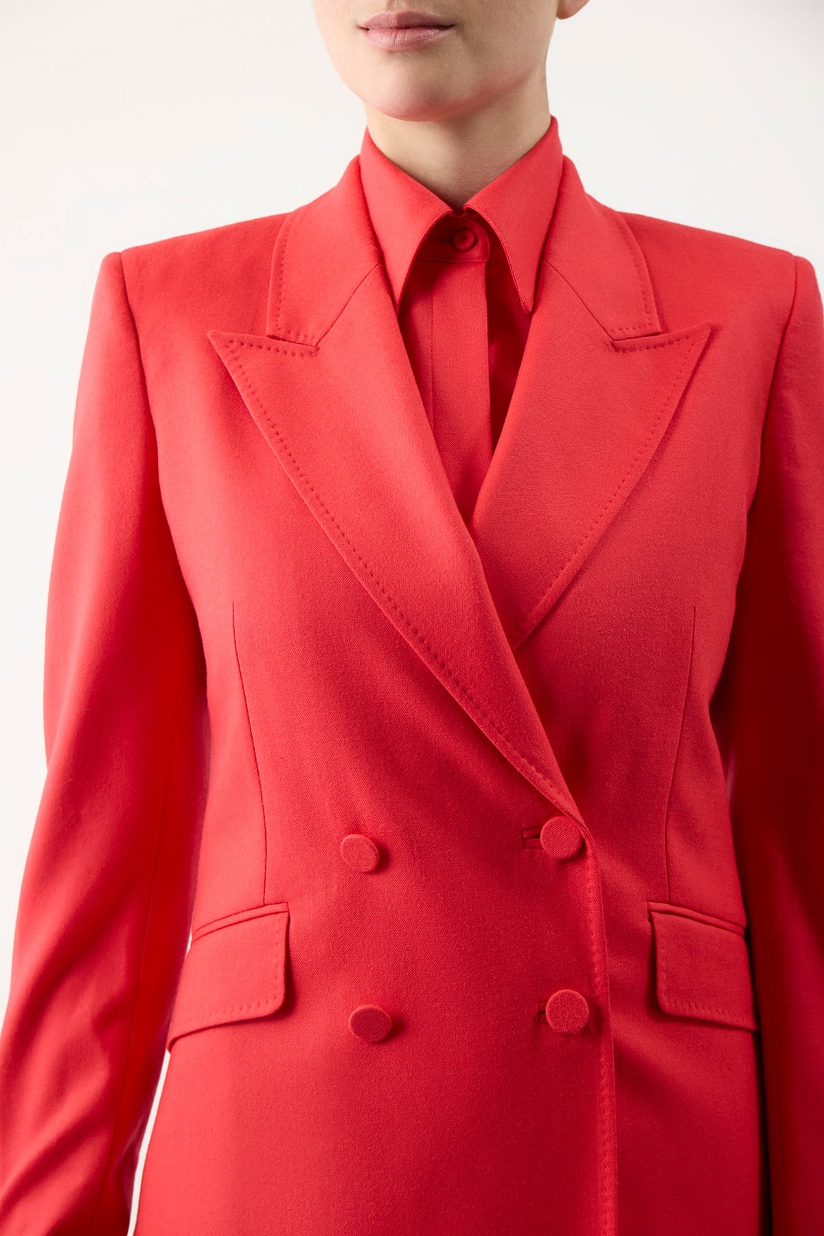 Stephanie Blazer in Red Topaz Wool - 5