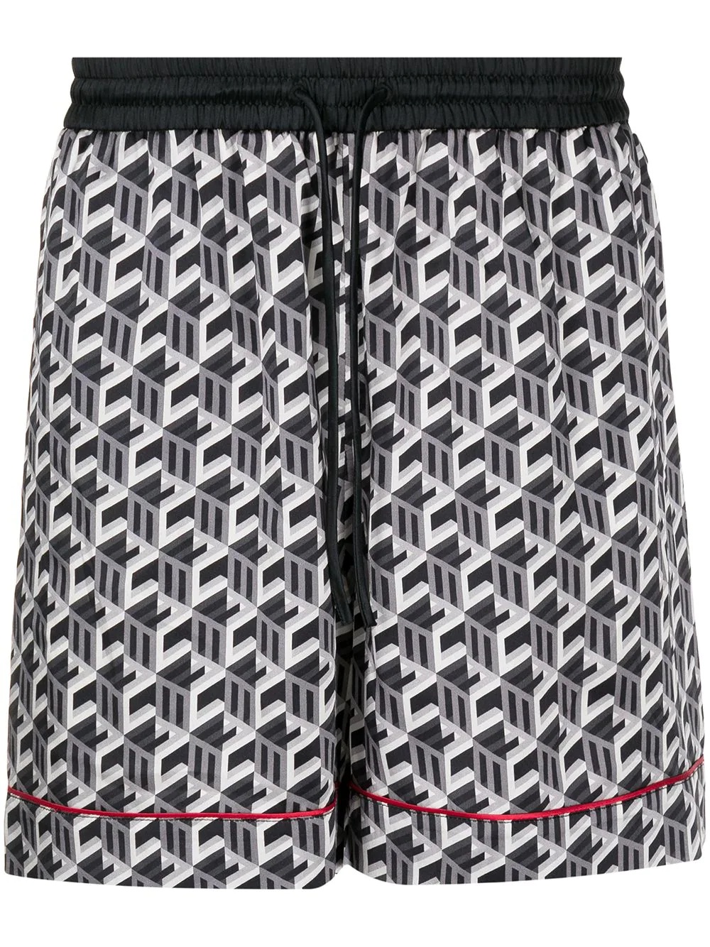 geometric-print silk shorts - 1