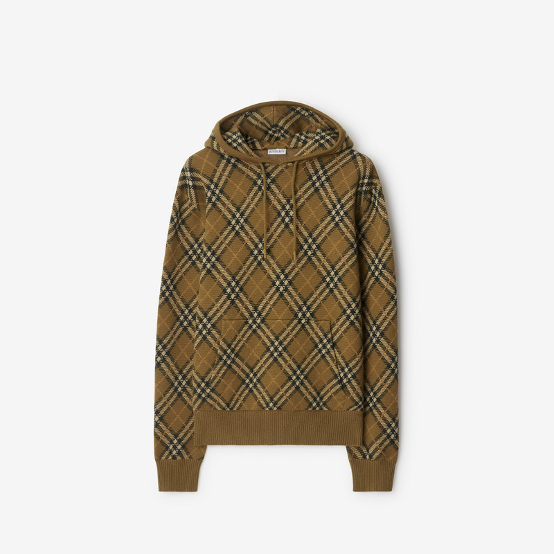 Check Wool Mohair Blend Hoodie 1