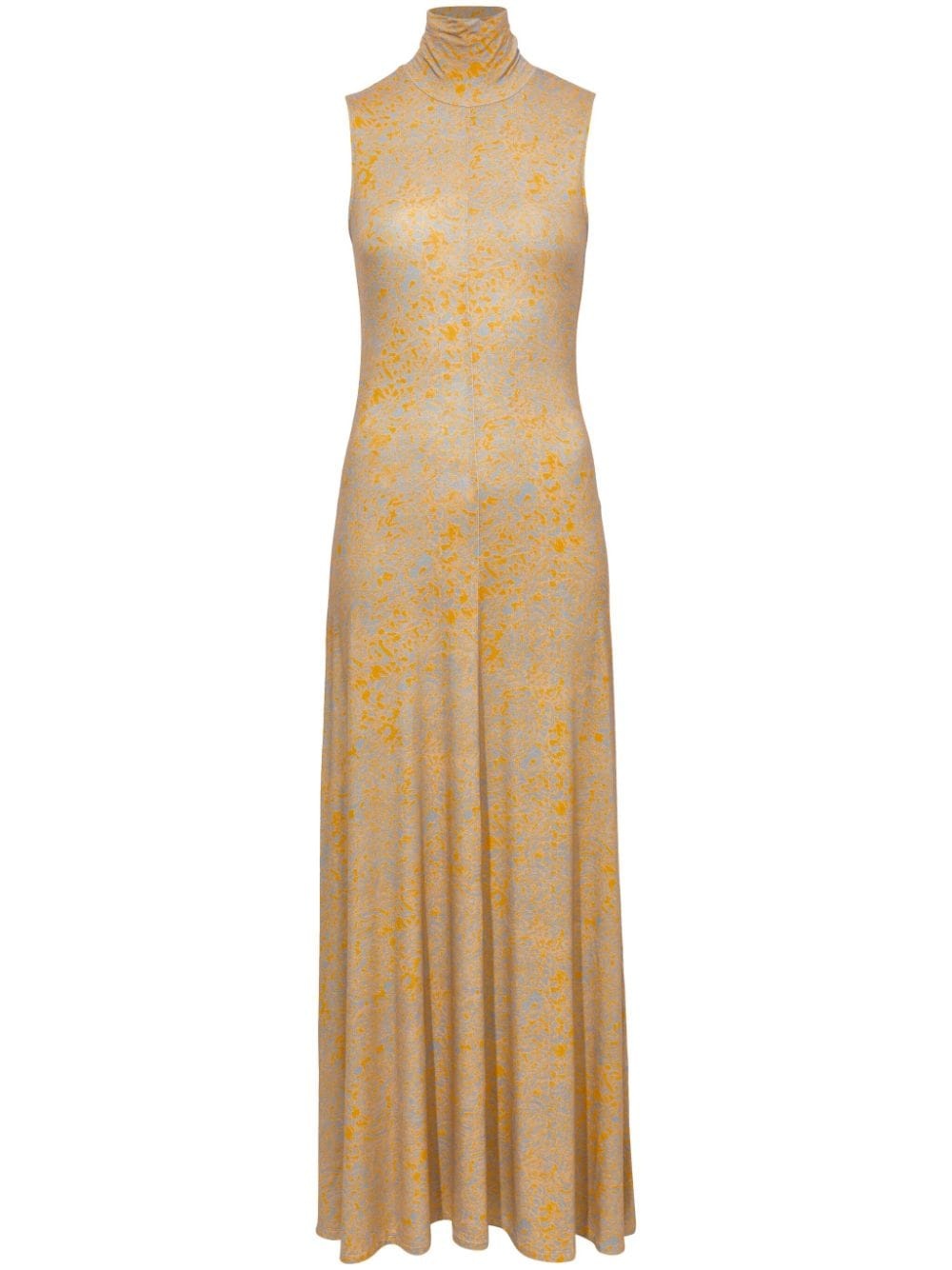 abstract-print high-neck dress - 1