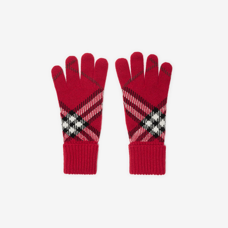 Check Cashmere Blend Gloves 1