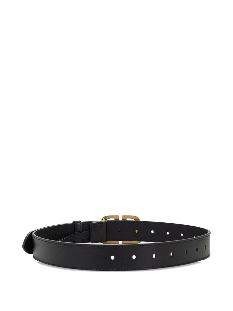 BALENCIAGA BB plaque leather belt outlook