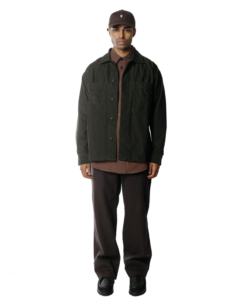 MARGARET HOWELL Oversized Dress Shirt Matt Cotton Poplin Teak outlook