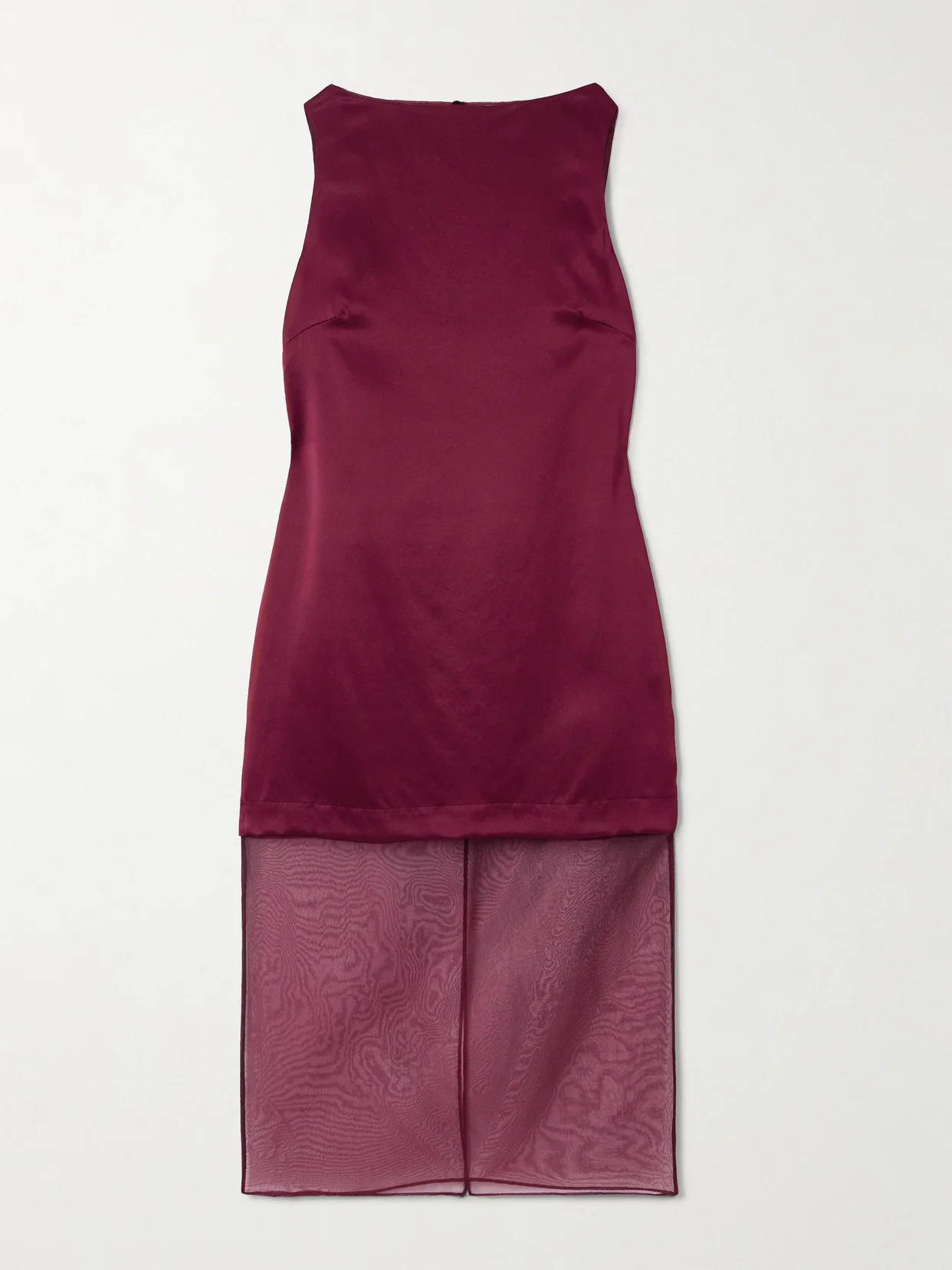 Rio Cowl Organza-trimmed Silk-satin Midi Dress - 1