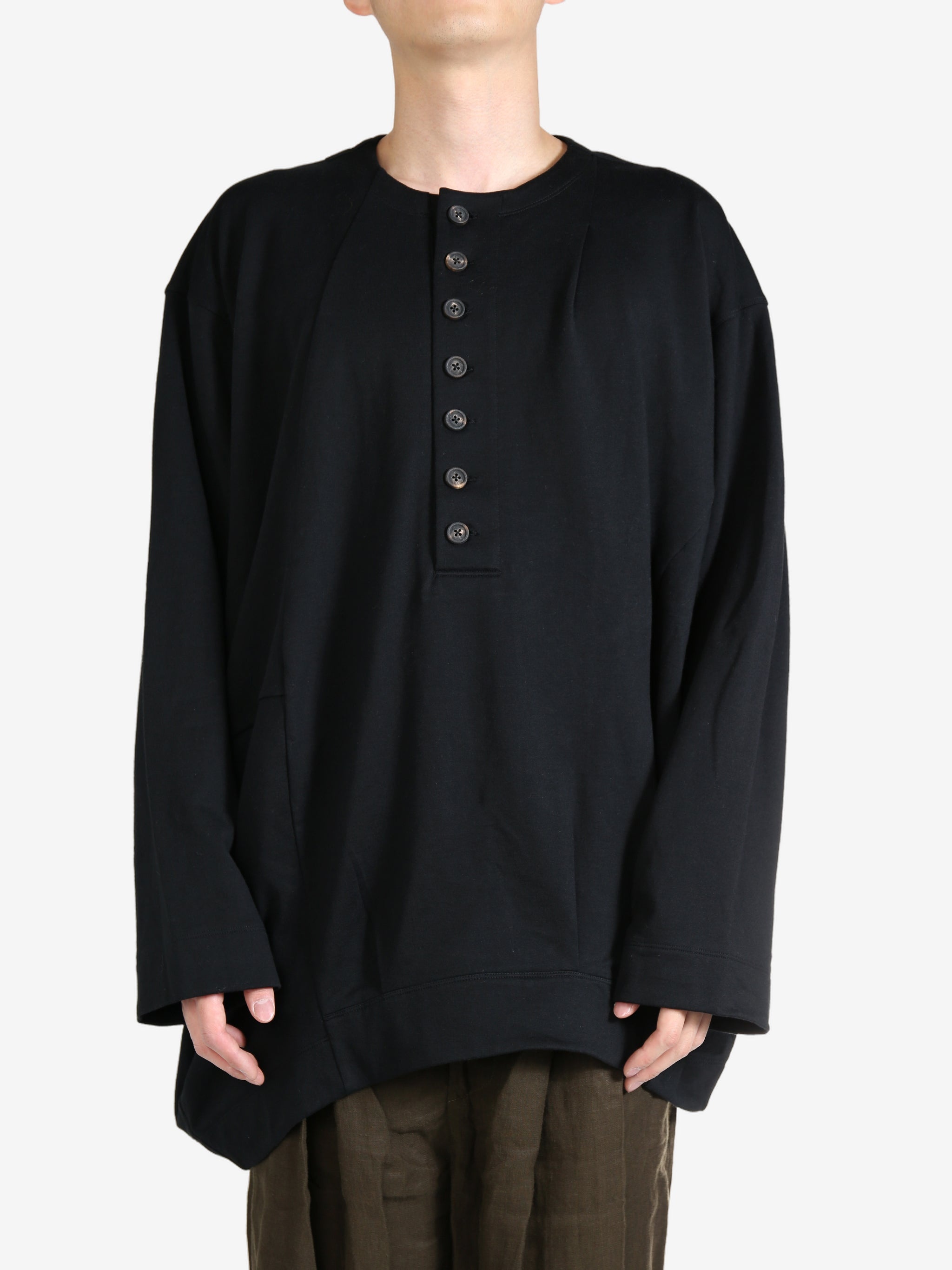 Ziggy Chen ZIGGY CHEN - Men Henley-Neck Long Sleeves Shirt
