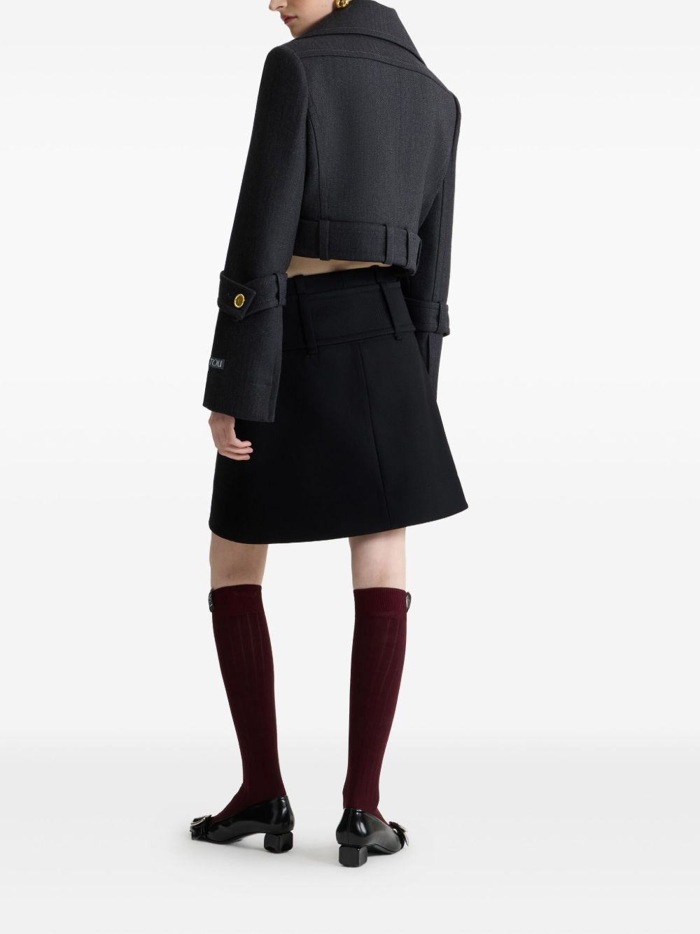 belted wide-lapel jacket - 3