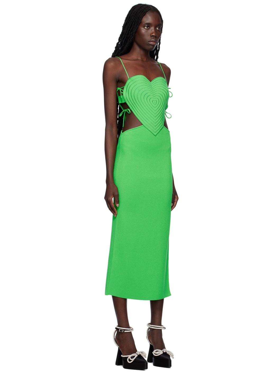 Green Heart Midi Dress - 4