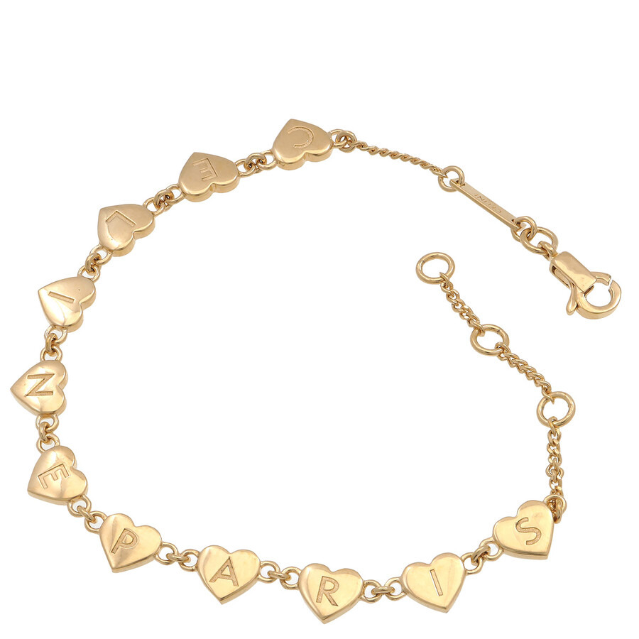 Celine Gold Heart Logo Charm Bracelet - 3