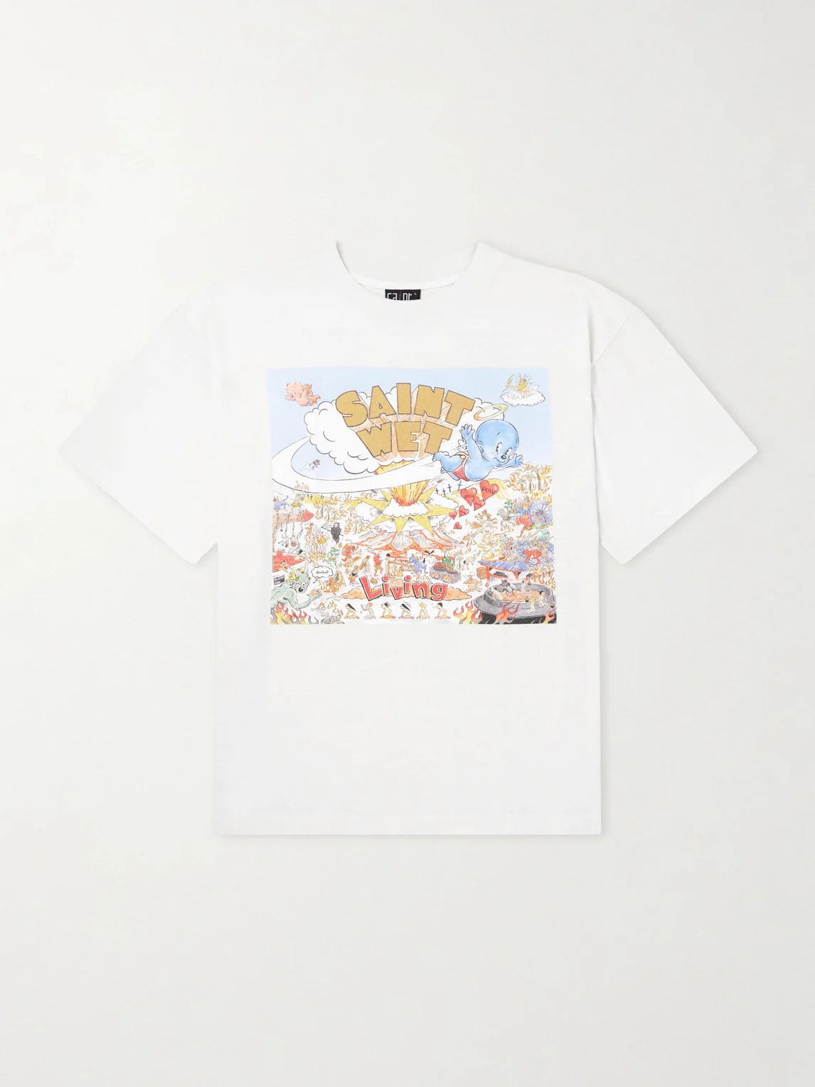 Saint Wet Printed Cotton-Jersey T-Shirt - 1