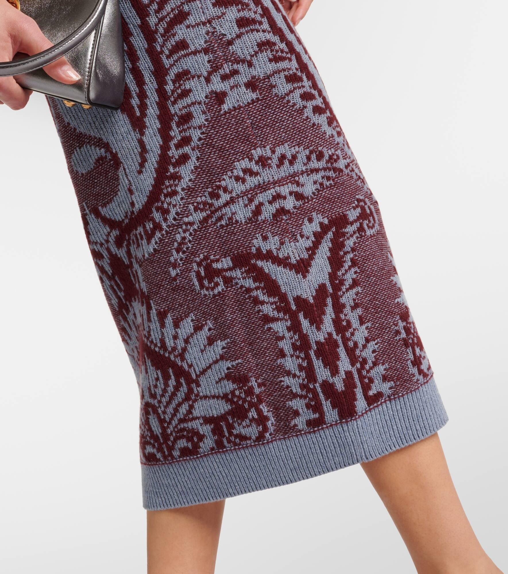 Wool jacquard midi skirt - 5