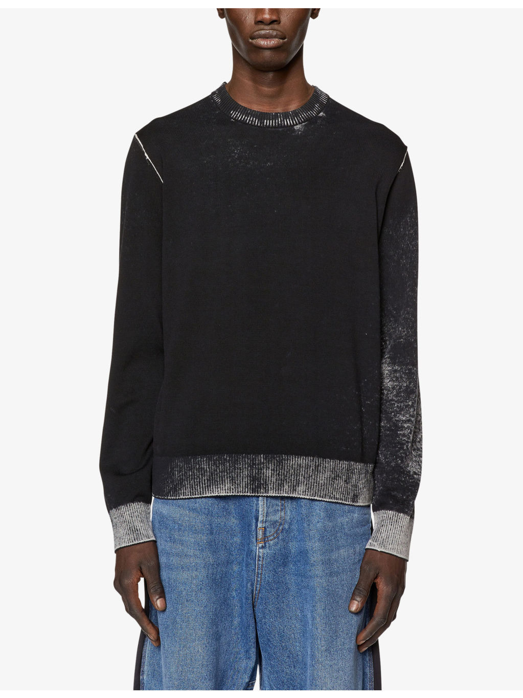 K-Larence contrast-hem long-sleeve cotton jumper - 3
