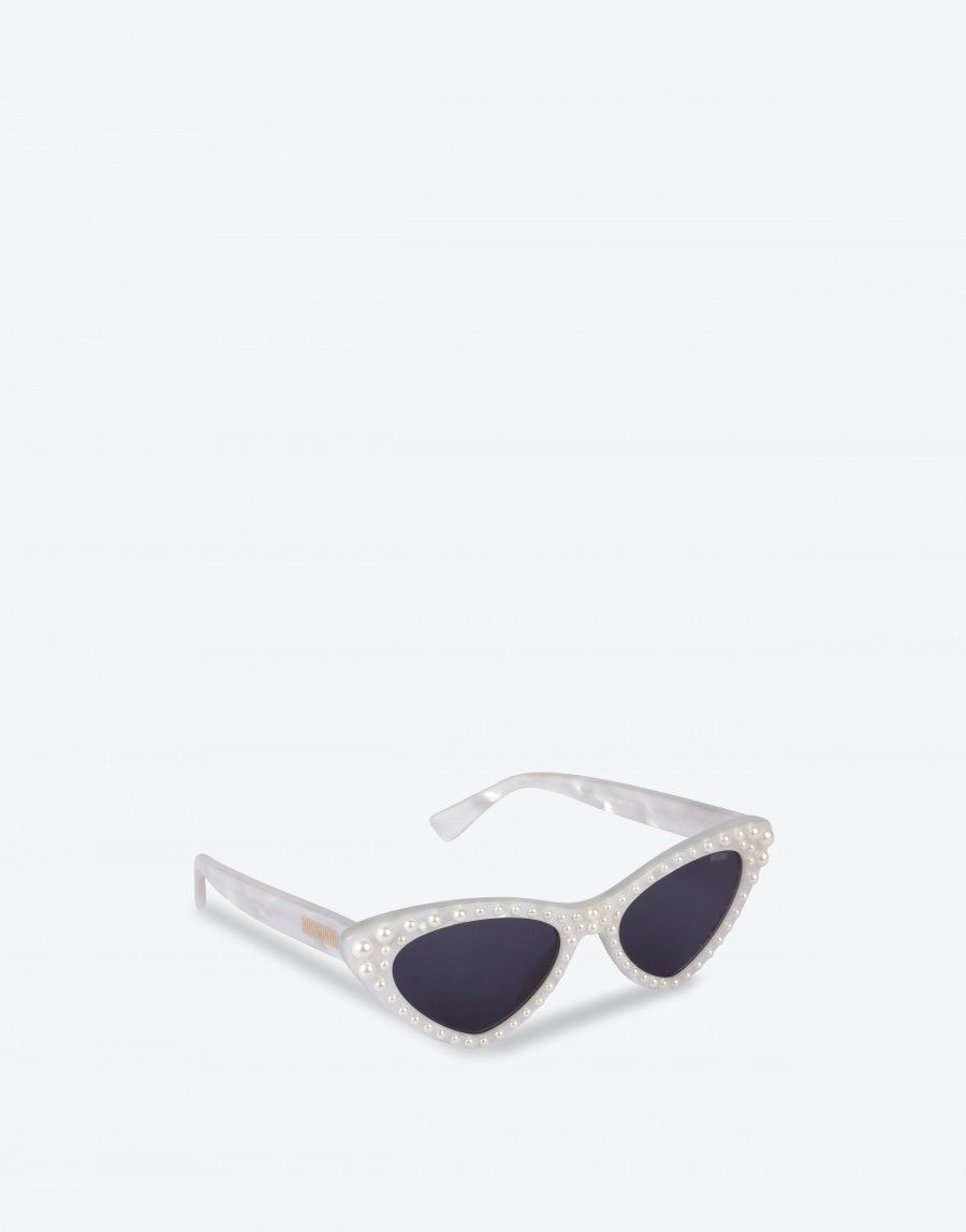 CAT EYE SUNGLASSES WITH PEARLS - 2