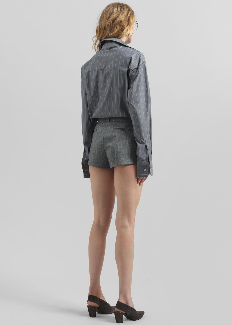 Tenby Striped Hot Pants - Grey Melange 9