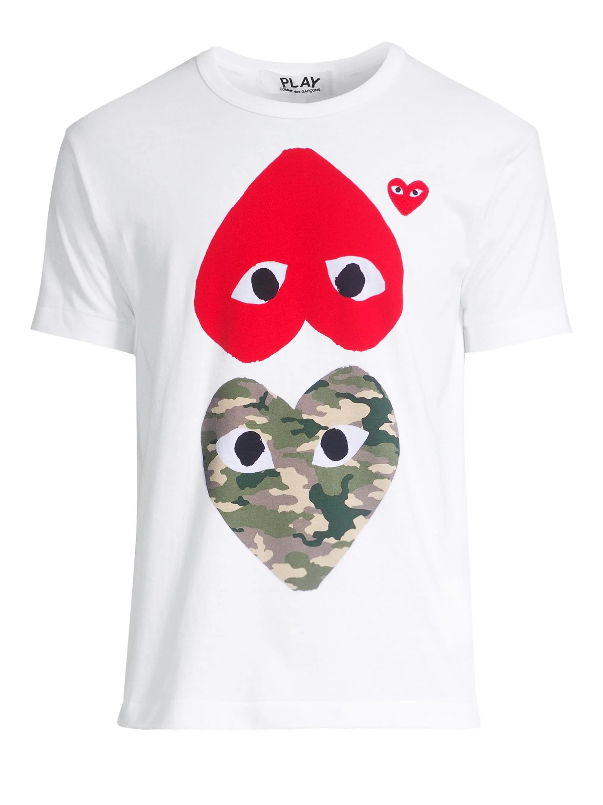 COMME DES GARCONS PLAY CAMOUFLAGE MIRROR HEART T-SHIRT - WHITE - 1