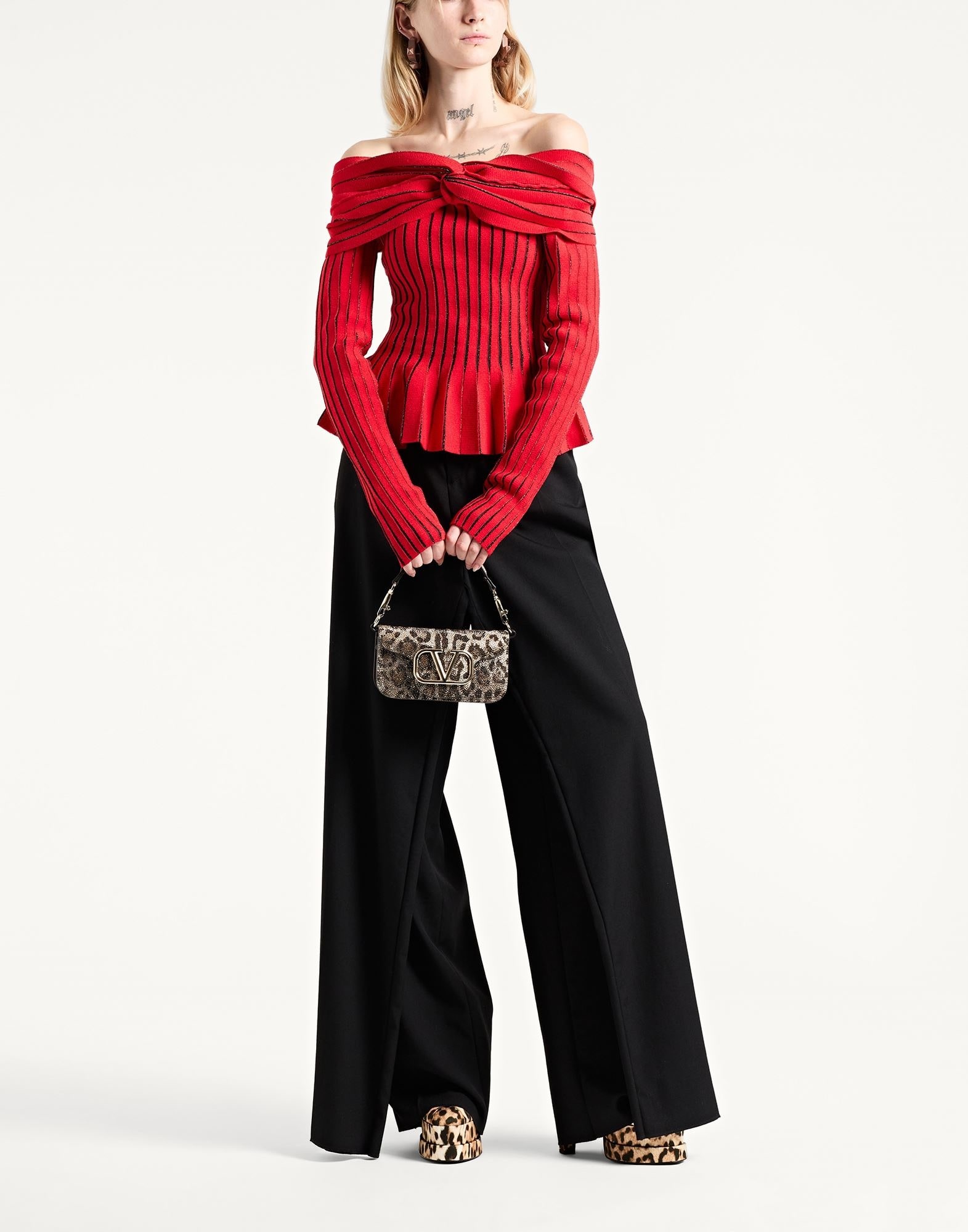 Red Women's Off-the-shoulder Top - 2